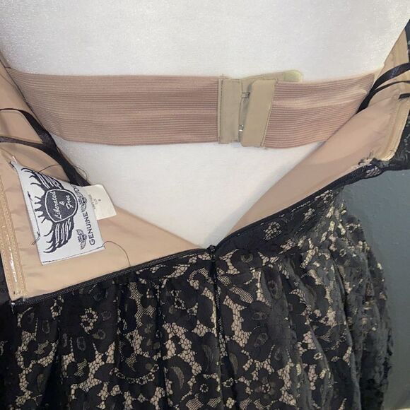 Liberated & Free Genuine Denim Co. Strapless Lace Overlay Dress Sz 8 Cocktail - Picture 4 of 10